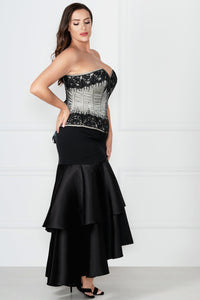 Couture-Korsett, silbern