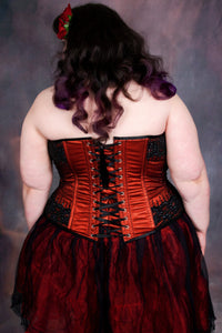 Couture-Korsett, Satin, burgunderrot
