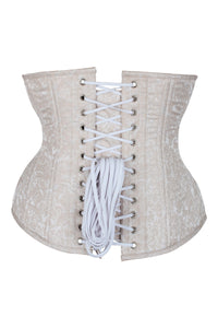 Unterbrust-Korsett, verlängert, Expert Waist Training, Brokat, cremeweiß