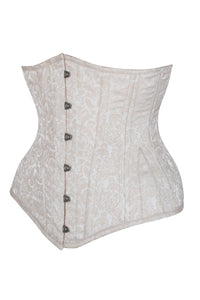 Unterbrust-Korsett, verlängert, Expert Waist Training, Brokat, cremeweiß