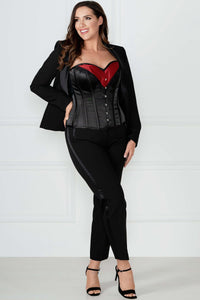 Korsett mit Neckholder im Burlesque-Stil, schwarz/rot
