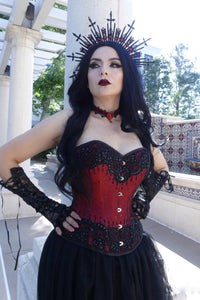 Couture-Korsett, Satin, burgunderrot
