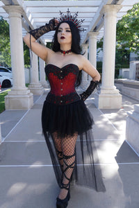 Couture-Korsett, Satin, burgunderrot