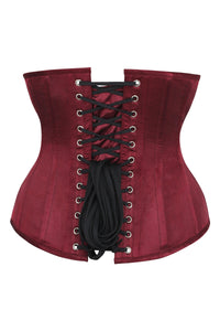 Long Burgundy Underbust Waist Taming Corset