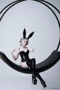Waspie- Unterbrust Korsett aus PVC, Waist Training, schwarz