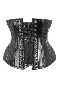 Verlängertes Unterbrust Korsett aus PVC, Waist Taming, schwarz