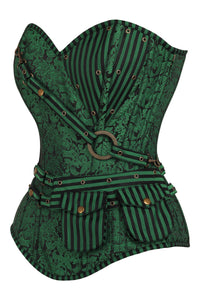 Green Longline Steampunk Corset