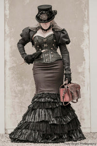 Steampunk Korsett in schwarz mit Ketten