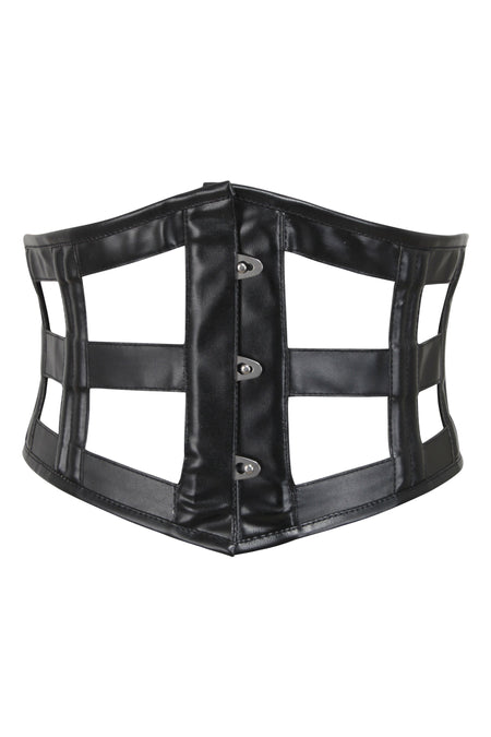 Black PVC Cage Corset Belt