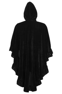 Black Velvet Hooded Cape