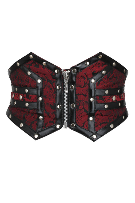 Studded Maroon Corset Inspired Belt