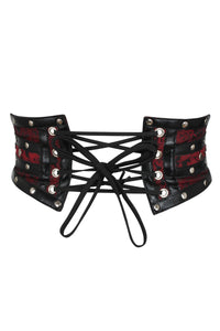 Studded Maroon Corset Inspired Belt