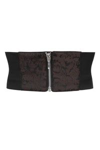 Brown Brocade Inspired Corset Waspie Belt