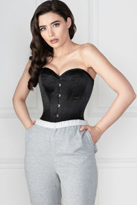 Überbrust-Korsett, verlängert, Waist Training, schwarz