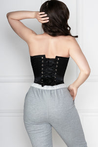 Überbrust-Korsett, verlängert, Waist Training, schwarz