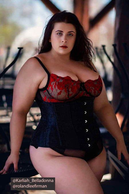 Schönes Longline Waist Training Unterbrust-Korsett in Noire