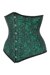 Beautiful Green Waist Training Underbust Corset- Longline