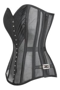 Überbrust Lingerie Korsett mit Netzstoff, schwarz
