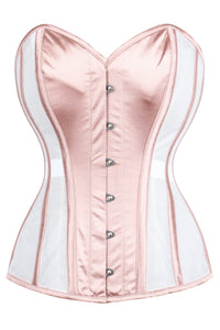 Korsett mit Netzstoff, rosa
