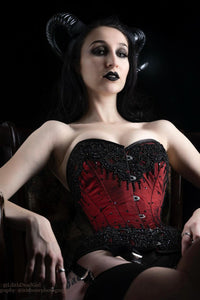 Couture-Korsett, Satin, burgunderrot