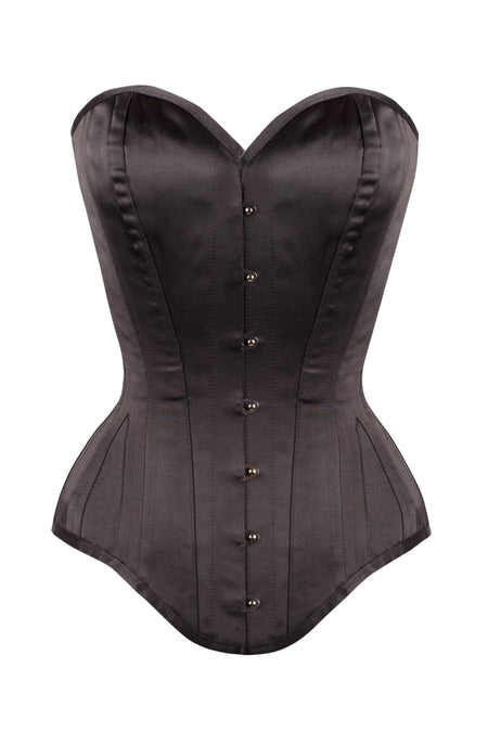 Überbrust-Korsett, verlängert, Expert Waist Training, schwarz, Satin