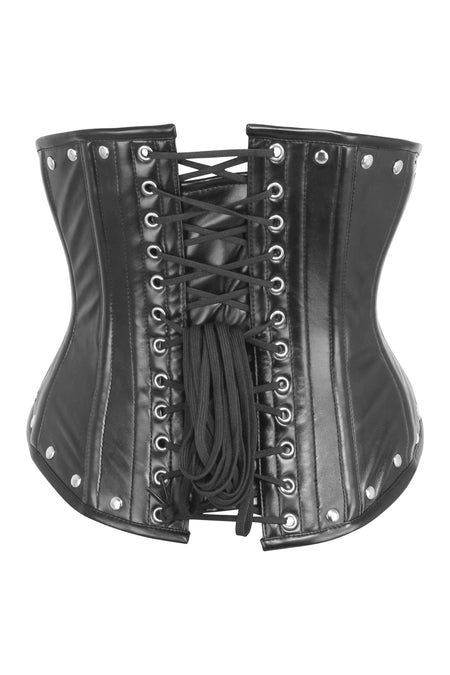 Black PVC Fetish Underbust with Zip Front