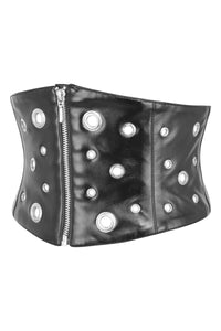 Matt Black PVC Corset Inspired Belt