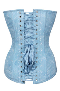 Corset Story CSFT189 Baby Blue Astronomy Print Longline Overbust Corset