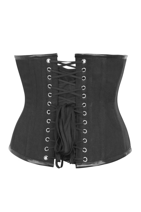 Schwarzes Brokat-Wild-West-Unterbrustkorsett
