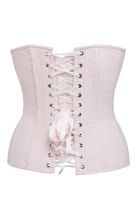 Corset Story SC-007 Dahlia Prairie Pink Cotton Overbust Corset With Zip Front