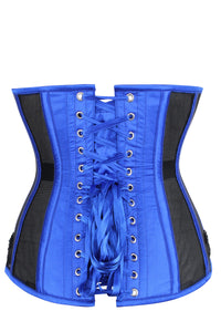 Corset Story WTS919 Blue Satin & Mesh Longline Underbust Corset