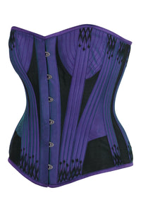 Deep Purple & Black Overbust Corset with Black Flossing Detail