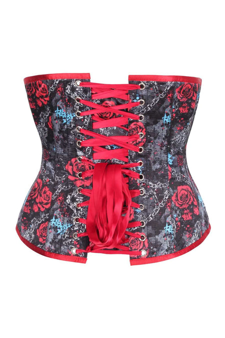 Rebel Rose Underbust Corset – Chains, Roses & Gothic Edge