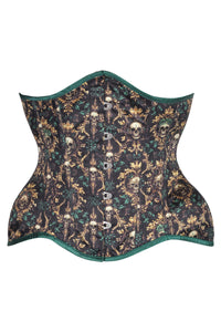 Emerald Baroque Skull Underbust Corset – Dark Romance with a Gothic Twist