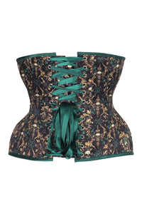 Emerald Baroque Skull Underbust Corset – Dark Romance with a Gothic Twist