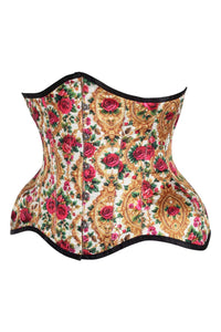 Regal Rose Brocade Underbust Corset – Vintage Floral Waist Cincher