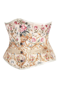Rococo Garden Underbust Corset – Vintage Floral Brocade with Baroque Charm