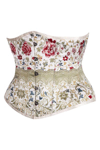 Vintage Garden Bloom Underbust Corset – Floral Tapestry Elegance