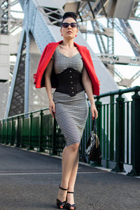 Waspie-Unterbrust-Korsett, Waist Training, Satin, schwarz