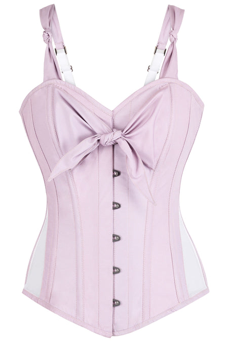 Vintage Styled Overbust Corset in Dawn Pink