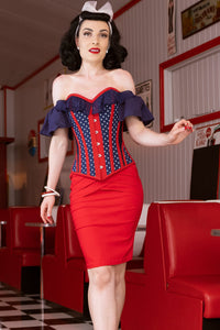 Corset Story FTS124 Off The Shoulder American Flag Corset