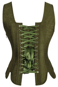 Historically Inspired Overbust Corset in Green