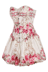 Vintage Floral Corset Dress with Bubble Skirt
