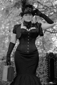 Klassisches, langes Korsett, Waist Taming, schwarz
