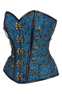 Turquoise Steampunk Corset With Chains