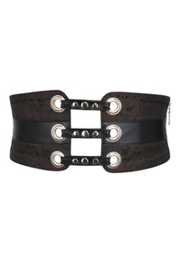 Brown Brocade Steampunk & PVC Corset Belt