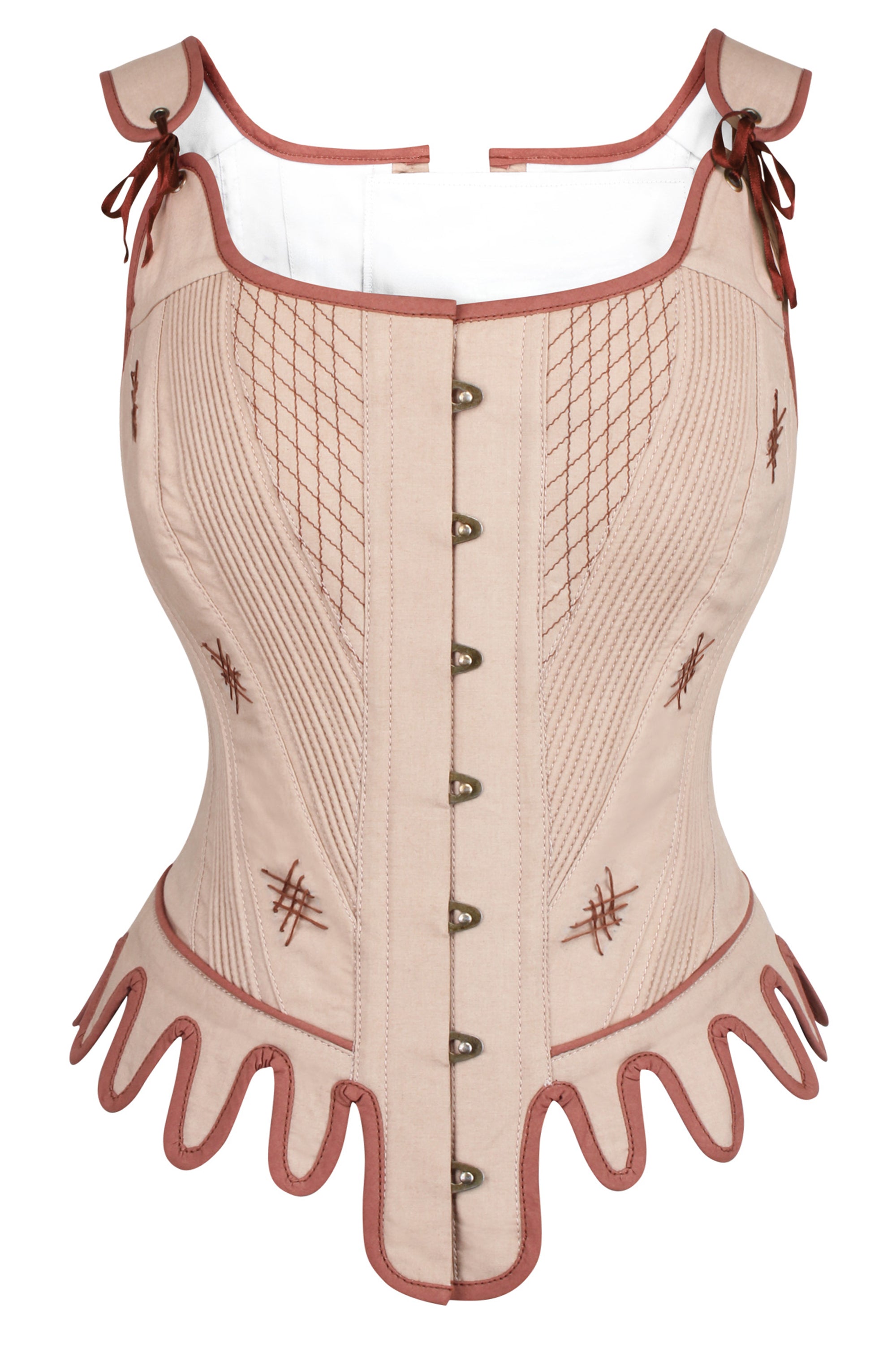 Braunes Longline Steampunk Korsett