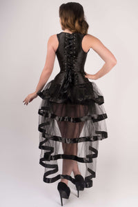 Corset Story A6001 Black High Back Underbust With Straps And Layered Tulle Skirt