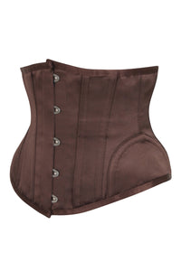 Unterbrustkorsett mit Hüfteinsätzen in Espresso-Satin
