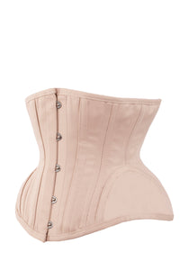Corset Story EXP007 Underbust Waist Trainer In Pinky Beige Cotton Twill- Curved Hem And Hip Panels